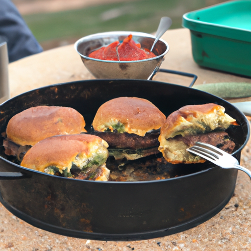 Enjoying a delicious outdoor meal with Dutch oven burgers